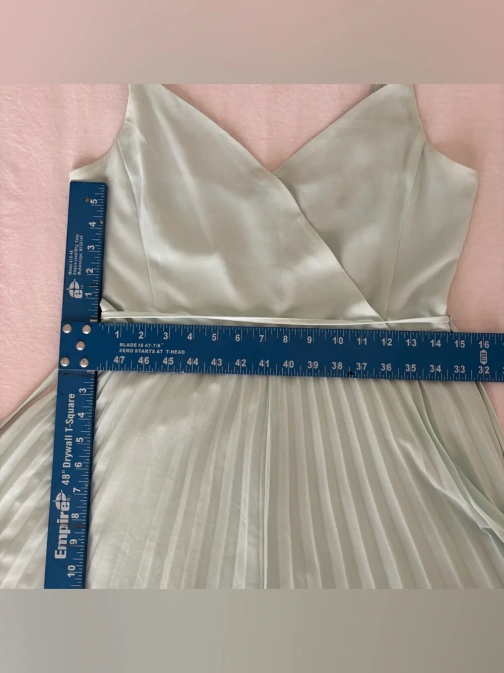 Mint Green Chiffon Pleated Midi Dress Cottagecore Fairy Romantic Garden Party - Picture 7 of 14